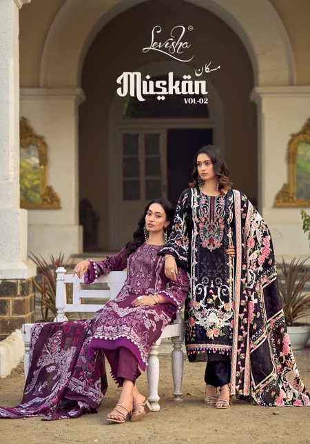 Muskan Vol 2 By Levisha Cambric Cotton Pakistani Dress Material Wholesale Online
